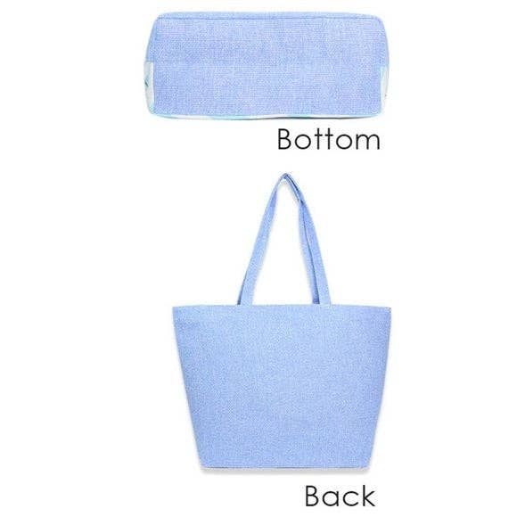 "Let's Run Away To The Sea" Whale Printed Summer Tote