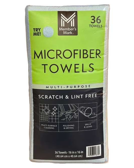 16" x 16" Microfiber Towels - 36 Count